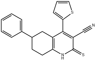 6-phenyl-4-thien-2-yl-2-thioxo-1,2,5,6,7,8-hexahydroquinoline-3-carbonitrile Structure
