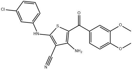 4-amino-2-(3-chloroanilino)-5-(3,4-dimethoxybenzoyl)-3-thiophenecarbonitrile|