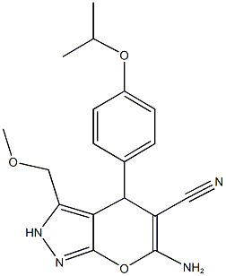 6-amino-4-(4-isopropoxyphenyl)-3-(methoxymethyl)-2,4-dihydropyrano[2,3-c]pyrazole-5-carbonitrile|