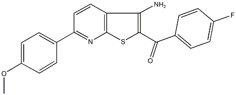[3-amino-6-(4-methoxyphenyl)thieno[2,3-b]pyridin-2-yl](4-fluorophenyl)methanone 结构式
