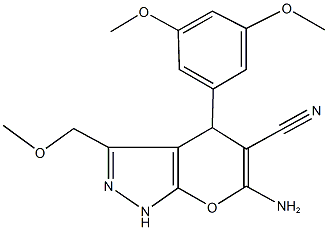 445266-35-3 6-amino-4-(3,5-dimethoxyphenyl)-3-(methoxymethyl)-1,4-dihydropyrano[2,3-c]pyrazole-5-carbonitrile