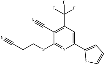 2-[(2-cyanoethyl)sulfanyl]-6-(2-thienyl)-4-(trifluoromethyl)nicotinonitrile Structure