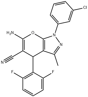 6-amino-1-(3-chlorophenyl)-4-(2,6-difluorophenyl)-3-methyl-1,4-dihydropyrano[2,3-c]pyrazole-5-carbonitrile|