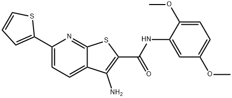 3-amino-N-(2,5-dimethoxyphenyl)-6-(2-thienyl)thieno[2,3-b]pyridine-2-carboxamide Structure