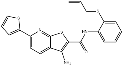 N-[2-(allylsulfanyl)phenyl]-3-amino-6-(2-thienyl)thieno[2,3-b]pyridine-2-carboxamide Structure