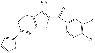 [3-amino-6-(2-thienyl)thieno[2,3-b]pyridin-2-yl](3,4-dichlorophenyl)methanone Struktur