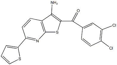 [3-amino-6-(2-thienyl)thieno[2,3-b]pyridin-2-yl](3,4-dichlorophenyl)methanone,445267-15-2,结构式