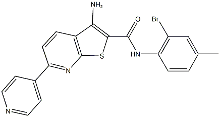 3-amino-N-(2-bromo-4-methylphenyl)-6-(4-pyridinyl)thieno[2,3-b]pyridine-2-carboxamide Structure