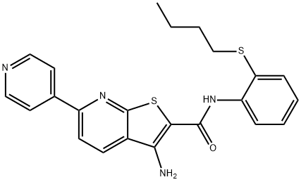 3-amino-N-[2-(butylsulfanyl)phenyl]-6-(4-pyridinyl)thieno[2,3-b]pyridine-2-carboxamide Structure