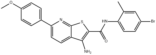 3-amino-N-(4-bromo-2-methylphenyl)-6-(4-methoxyphenyl)thieno[2,3-b]pyridine-2-carboxamide,445268-27-9,结构式