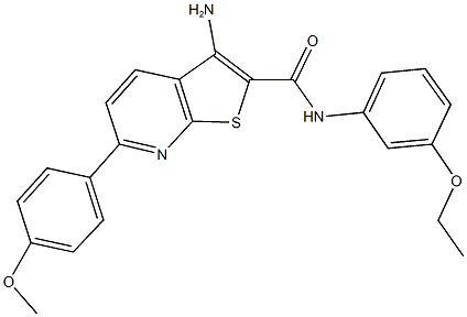 3-amino-N-(3-ethoxyphenyl)-6-(4-methoxyphenyl)thieno[2,3-b]pyridine-2-carboxamide 结构式