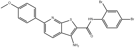 3-amino-N-(2,4-dibromophenyl)-6-(4-methoxyphenyl)thieno[2,3-b]pyridine-2-carboxamide Structure