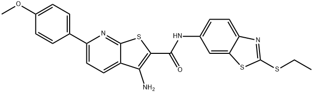445268-70-2 3-amino-N-[2-(ethylsulfanyl)-1,3-benzothiazol-6-yl]-6-(4-methoxyphenyl)thieno[2,3-b]pyridine-2-carboxamide