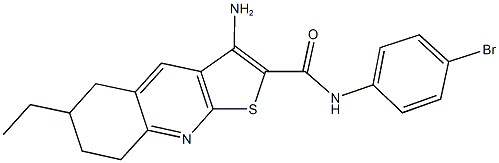 3-amino-N-(4-bromophenyl)-6-ethyl-5,6,7,8-tetrahydrothieno[2,3-b]quinoline-2-carboxamide 结构式