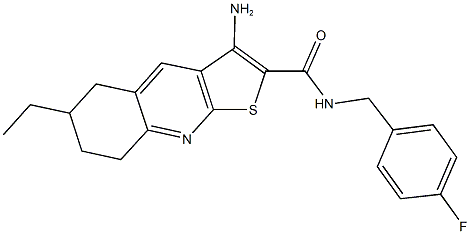 3-amino-6-ethyl-N-(4-fluorobenzyl)-5,6,7,8-tetrahydrothieno[2,3-b]quinoline-2-carboxamide Struktur