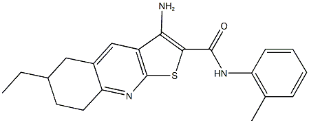 3-amino-6-ethyl-N-(2-methylphenyl)-5,6,7,8-tetrahydrothieno[2,3-b]quinoline-2-carboxamide Struktur
