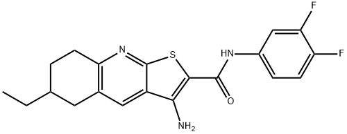 3-amino-N-(3,4-difluorophenyl)-6-ethyl-5,6,7,8-tetrahydrothieno[2,3-b]quinoline-2-carboxamide 结构式