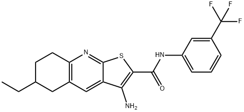 3-amino-6-ethyl-N-[3-(trifluoromethyl)phenyl]-5,6,7,8-tetrahydrothieno[2,3-b]quinoline-2-carboxamide Structure