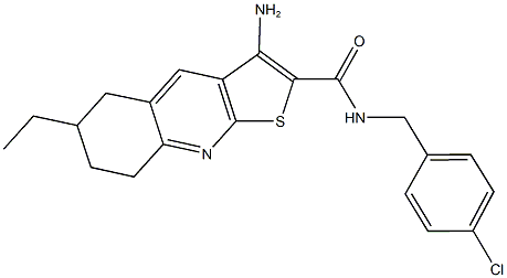 3-amino-N-(4-chlorobenzyl)-6-ethyl-5,6,7,8-tetrahydrothieno[2,3-b]quinoline-2-carboxamide Structure