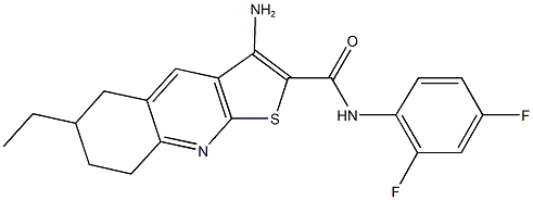 3-amino-N-(2,4-difluorophenyl)-6-ethyl-5,6,7,8-tetrahydrothieno[2,3-b]quinoline-2-carboxamide,445269-11-4,结构式