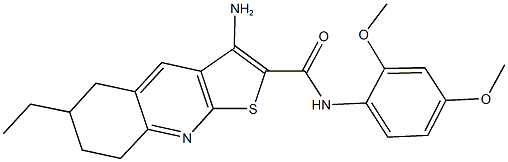 3-amino-N-(2,4-dimethoxyphenyl)-6-ethyl-5,6,7,8-tetrahydrothieno[2,3-b]quinoline-2-carboxamide,445269-12-5,结构式