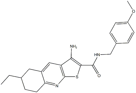 3-amino-6-ethyl-N-(4-methoxybenzyl)-5,6,7,8-tetrahydrothieno[2,3-b]quinoline-2-carboxamide Structure