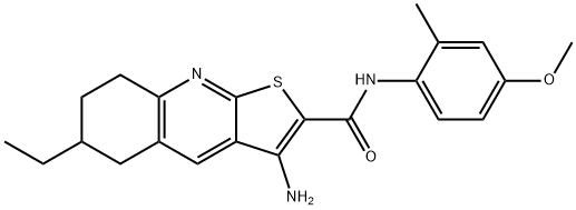 3-amino-6-ethyl-N-(4-methoxy-2-methylphenyl)-5,6,7,8-tetrahydrothieno[2,3-b]quinoline-2-carboxamide 结构式