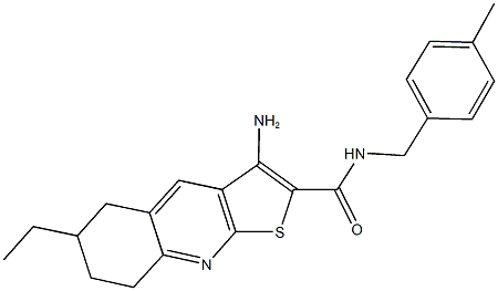 3-amino-6-ethyl-N-(4-methylbenzyl)-5,6,7,8-tetrahydrothieno[2,3-b]quinoline-2-carboxamide Struktur