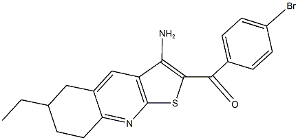 (3-amino-6-ethyl-5,6,7,8-tetrahydrothieno[2,3-b]quinolin-2-yl)(4-bromophenyl)methanone 结构式