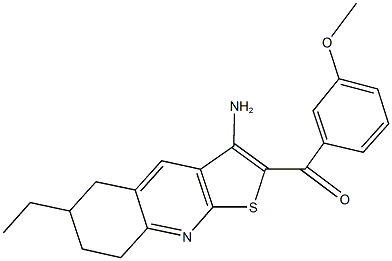 (3-amino-6-ethyl-5,6,7,8-tetrahydrothieno[2,3-b]quinolin-2-yl)(3-methoxyphenyl)methanone,445269-24-9,结构式