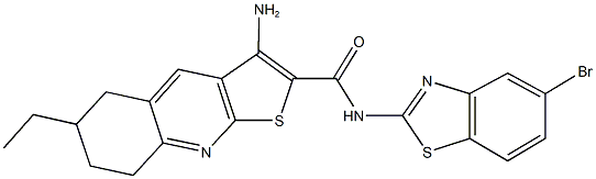 3-amino-N-(5-bromo-1,3-benzothiazol-2-yl)-6-ethyl-5,6,7,8-tetrahydrothieno[2,3-b]quinoline-2-carboxamide Structure