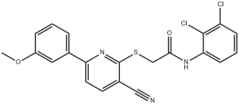 2-{[3-cyano-6-(3-methoxyphenyl)-2-pyridinyl]sulfanyl}-N-(2,3-dichlorophenyl)acetamide Structure