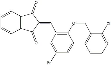 2-{5-bromo-2-[(2-chlorobenzyl)oxy]benzylidene}-1H-indene-1,3(2H)-dione 结构式