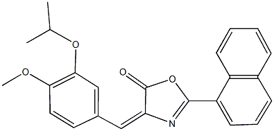4-(3-isopropoxy-4-methoxybenzylidene)-2-(1-naphthyl)-1,3-oxazol-5(4H)-one Struktur