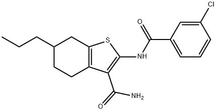 2-[(3-chlorobenzoyl)amino]-6-propyl-4,5,6,7-tetrahydro-1-benzothiophene-3-carboxamide Structure