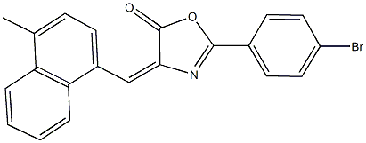 2-(4-bromophenyl)-4-[(4-methyl-1-naphthyl)methylene]-1,3-oxazol-5(4H)-one,445284-43-5,结构式