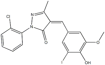 2-(2-chlorophenyl)-4-(4-hydroxy-3-iodo-5-methoxybenzylidene)-5-methyl-2,4-dihydro-3H-pyrazol-3-one|