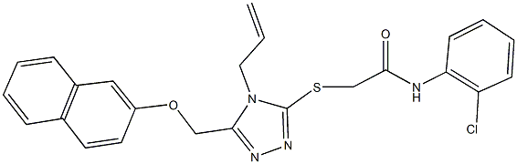 2-({4-allyl-5-[(2-naphthyloxy)methyl]-4H-1,2,4-triazol-3-yl}sulfanyl)-N-(2-chlorophenyl)acetamide Structure