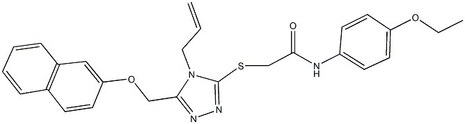 2-({4-allyl-5-[(2-naphthyloxy)methyl]-4H-1,2,4-triazol-3-yl}sulfanyl)-N-(4-ethoxyphenyl)acetamide,445284-70-8,结构式