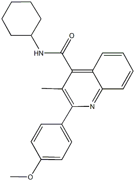 N-cyclohexyl-2-(4-methoxyphenyl)-3-methyl-4-quinolinecarboxamide Struktur