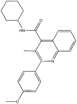 N-cyclohexyl-2-(4-methoxyphenyl)-3-methyl-4-quinolinecarboxamide 结构式