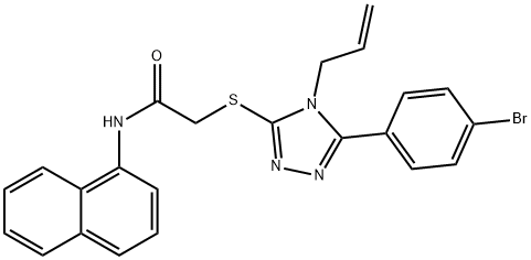 2-{[4-allyl-5-(4-bromophenyl)-4H-1,2,4-triazol-3-yl]sulfanyl}-N-(1-naphthyl)acetamide 化学構造式