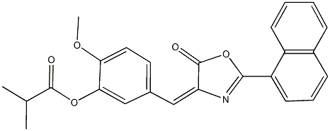 2-methoxy-5-[(2-(1-naphthyl)-5-oxo-1,3-oxazol-4(5H)-ylidene)methyl]phenyl 2-methylpropanoate Structure