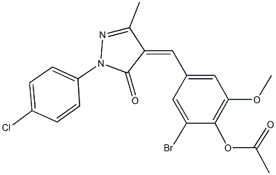 445284-88-8 2-bromo-4-{[1-(4-chlorophenyl)-3-methyl-5-oxo-1,5-dihydro-4H-pyrazol-4-ylidene]methyl}-6-methoxyphenyl acetate