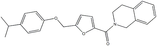 [5-(3,4-dihydroisoquinolin-2(1H)-ylcarbonyl)-2-furyl]methyl 4-isopropylphenyl ether,445285-14-3,结构式
