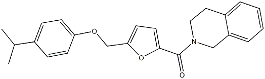 [5-(3,4-dihydroisoquinolin-2(1H)-ylcarbonyl)-2-furyl]methyl 4-isopropylphenyl ether 化学構造式