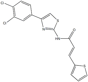 N-[4-(3,4-dichlorophenyl)-1,3-thiazol-2-yl]-3-(2-thienyl)acrylamide Struktur