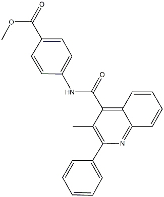 methyl 4-{[(3-methyl-2-phenylquinolin-4-yl)carbonyl]amino}benzoate Structure