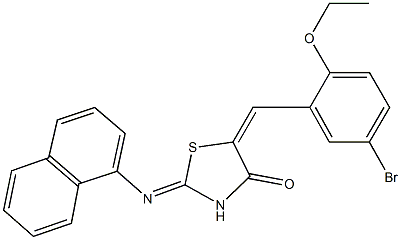 5-(5-bromo-2-ethoxybenzylidene)-2-(1-naphthylimino)-1,3-thiazolidin-4-one 结构式