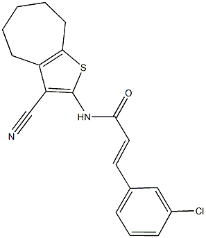 3-(3-chlorophenyl)-N-(3-cyano-5,6,7,8-tetrahydro-4H-cyclohepta[b]thien-2-yl)acrylamide|